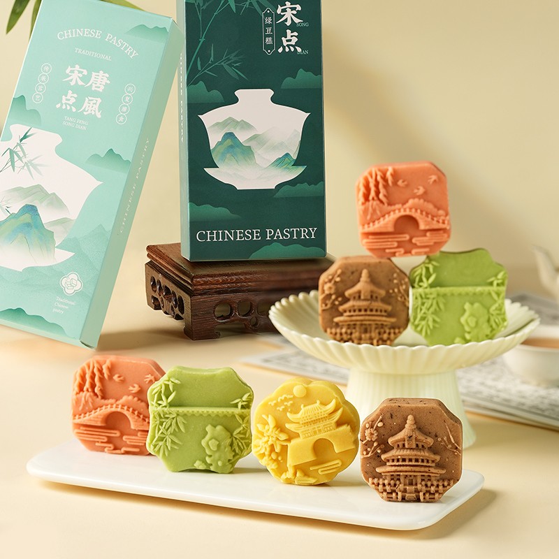 杭州特产绿豆糕老式正宗精致中式点心江南宋代糕点零食小吃下午茶