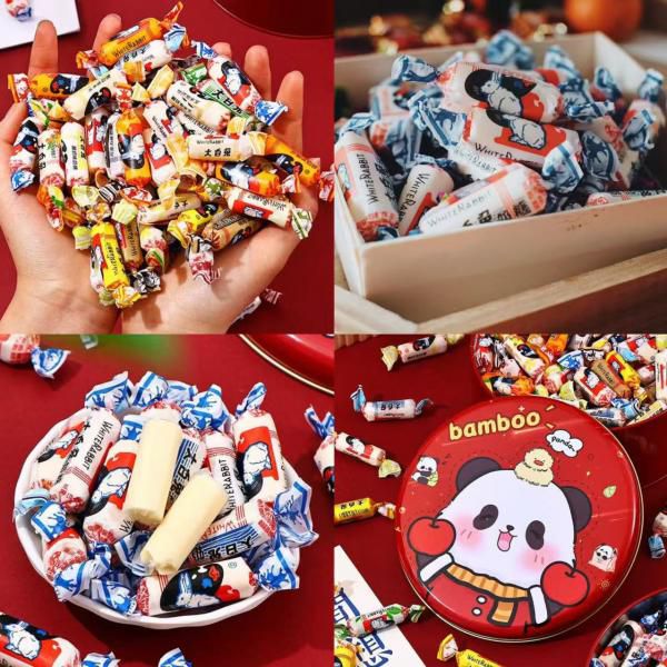 大白兔奶糖新年礼盒｜孩子最爱！童年奶滋滋的经典味道，12种口味，老字号百年传承！柔韧香甜，弹性十足