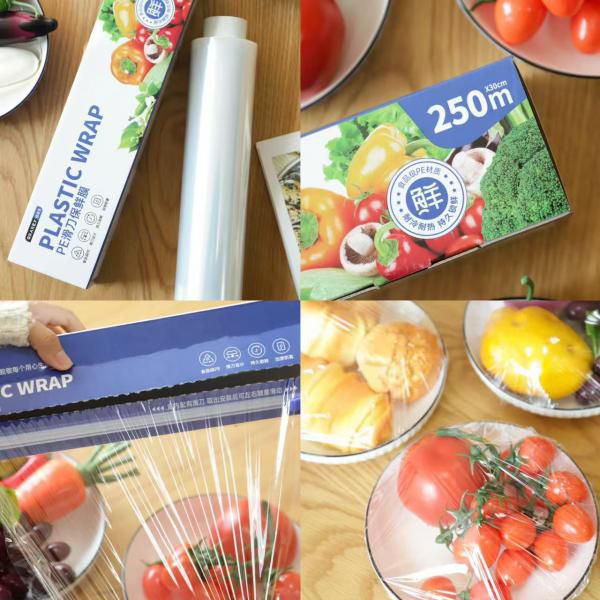 格瑞亚PE滑刀保鲜膜｜250米超长加厚！用力拉扯不会破，不滴漏、不起雾、不串味！一拉一滑，不用手撕！不费力也不伤手
